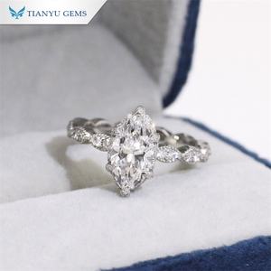 Tianyu Gems Marquise Brilliant Cut 1carat Lab Grown Diamond 10k 14k 18k Platinum Bagues de fiançailles pour femme - Product Image 4