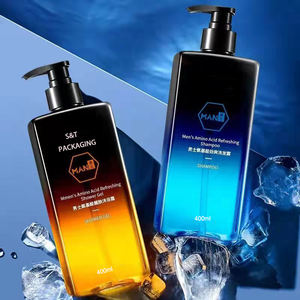 Bottiglia di <span class=keywords><strong>shampoo</strong></span> logo personalizzato gradiente colorato 300ml 400ml PET rettangolo uomini bottiglia di <span class=keywords><strong>shampoo</strong></span> con pompa - Product Image 2