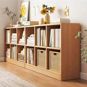 <b>Solid</b> <b>Wood</b> Bookshelf Floor Standing Storage Unit Low <b>Bookcase</b> For Living Room Home Office Organization - Product Image 3