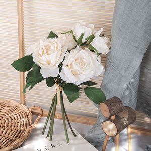 CallaFloral Ramo de Rosas Artificiales Azul Príncipe, Decoración Impermeable para Bodas y Hogar, 3 Piezas - Product Image 2
