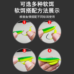 Hameçon courbé Huashengda avec lest pour la pêche au bar en eau douce, ensemble de leurres haute résistance anti-emmêlement à pointe acérée - Product Image 2