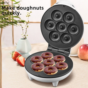 Máquina para Hacer Waffles y Donas Eléctrica de Acero Inoxidable de 750W, Mini, Desmontable y Lavable, para Uso Doméstico y Hotelero - Product Image 1