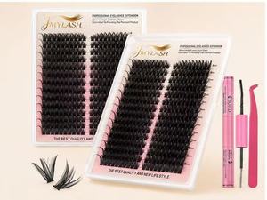 Cils en éventail faits à la main DIY, <span class=keywords><strong>volume</strong></span> intense 10D-20D pour cils en grappe, étiquette privée personnalisée, faux cils en vison - Product Image 1