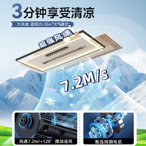 <b>Ceiling</b> Fan <b>Light</b> With Negative Ion Sterilization <b>Led</b> Flush Mount For Living Room Bedroom - Product Image 4
