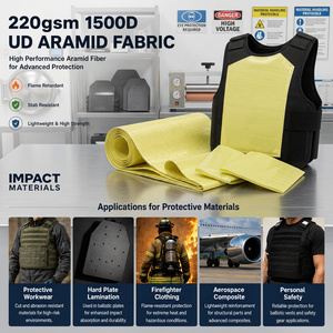 Tela de Aramida UD de 220 g/m² y 1500D, Ignífuga, Antiácida, Resistente a Pinchazos, para Ropa de Trabajo Protectora para Niños, Placa Protectora Rígida - Product Image 2
