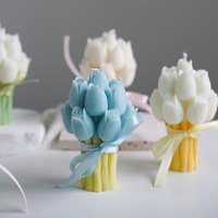 Großhandel Handgefertigte Maßgeschneiderte Romantische Hochzeitsgeschenk-Duftkerzen Dekoration Personalisierter Tulpenstrauß Blumenform für Hochzeiten