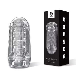 Exerciceur de pénis masculin transparent, godet de masturbation à compression, ventouse, vagin de poche, jouet intime portable pour adulte - Product Image 4