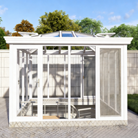 Kit de serre triangulaire victorienne en alliage d'aluminium de qualité supérieure pour l'extérieur, idéal pour la culture de légumes et de fleurs, conception inclinée pour jardin et parc