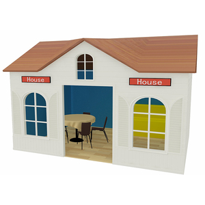 Venta caliente de los niños Rosa barato casita de madera de alta calidad del patio interior de muebles - Product Image 5