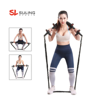 Appareil de musculation multifonction 6 en 1 : Roue abdominale, barre de fitness et bande de résistance pour entraînement musculaire complet