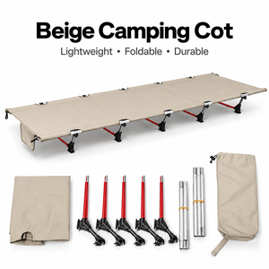 Portable Modern Folding Camping Cot with Aluminum Alloy Frame and 600D Oxford Fabric <b>Single</b> Lounger Outdoor Beach Travel <b>Bed</b> - Product Image 6