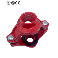 Raccord de tuyauterie rainuré en fonte ductile haute pression FM pour système de protection incendie, raccord rouge galvanisé à chaud