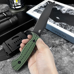 Couteau de survie et de sauvetage pour la chasse et le camping, lame en acier 8Cr13MoV haute dureté, manche en fibre G10, avec étui de ceinture, OEM - Product Image 1