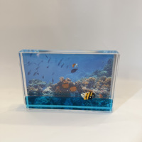 Cadre photo rectangulaire en plastique acrylique Aqua Blox 2*3 pouces 4*6 pouces 5*7 pouces, animaux marins, bateau pour parc à thème océanique