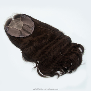 Topper de encaje con base de piel, cabello europeo virgen 9x9'' con cutícula alineada, al por mayor, 12A, con base de seda, extensiones de cabello humano, toppers de cabello - Product Image 3