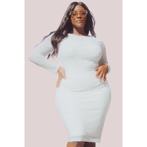 Abito midi decorato con brillantini - Product Image 1