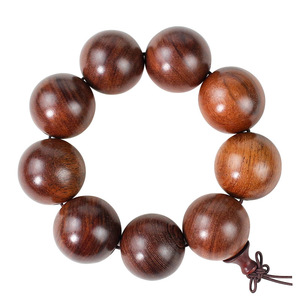 Burmese Rosewood <b>Bracelet</b> 30mm Wooden Beads Men's Religious Prayer Beads Jewelry - Product Image 5