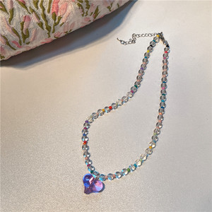Collar Coreano con Cuentas de Corazón de Nuevo Color, Hecho a Mano, Estilo Dulce y Lindo para Chicas, Cadena Transparente para Clavícula, Regalo de Boda que Combina con Todo - Product Image 6