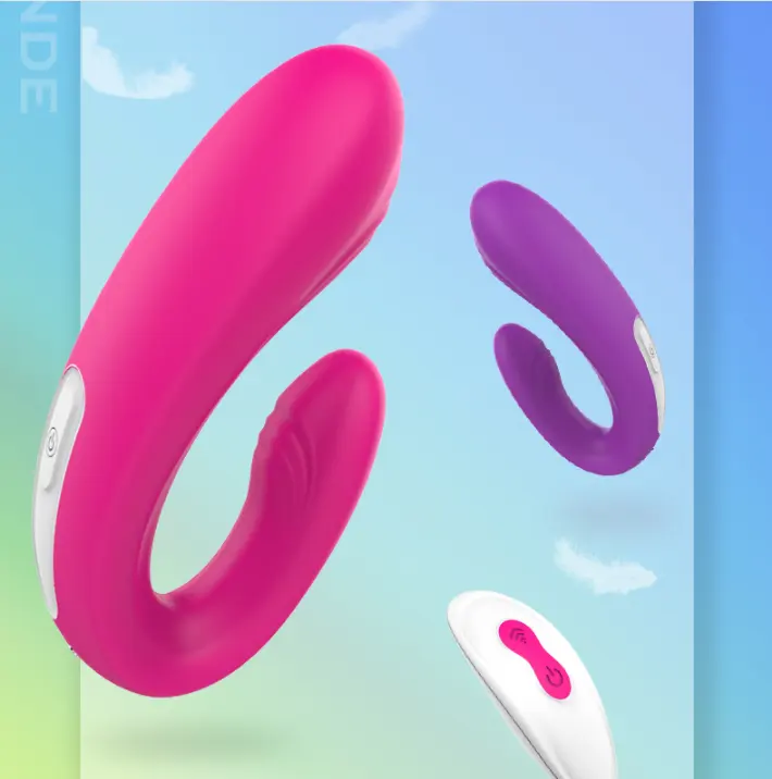 Vibrator Bentuk U, Vibrator Celana Dalam Bentuk U dengan Stimulator Jarak Jauh, Mainan Seks untuk Pasangan Vibrator Telur Cinta