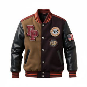 Blouson aviateur en cuir de haute qualité pour homme, printemps, camouflage, imperméable, coupe-vent, style motard, fabrication artisanale, long - Product Image 1