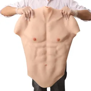 Cosplay Silicone Realistic Soft Fake Muscles Belly Suit Abdominal Fit Silicone Muscles Chest Men's Boobs Chest Vest