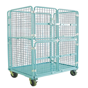 Carro de logística de servicio pesado Almacén <span class=keywords><strong>industrial</strong></span> Contenedor de alambre plegable Acero duradero y plástico con proveedor OEM - Product Image 4