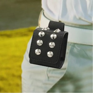 Étui pour balles de golf carré créatif Sac de golf suspendu à la taille portable Pochette pour balles de golf en cuir PU durable avec rivet - Product Image 6
