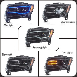 Led đèn pha cho Jeep <span class=keywords><strong>Grand</strong></span> Cherokee 4th Gen wk2 2011 2012 2013 đầu ánh sáng hoạt hình màu xanh chạy đầu ánh sáng đèn tín hiệu rẽ - Product Image 4