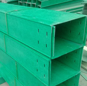 FRP Cable Tray for Chemical Plants, Fire Retardant & Insulated Trough Bridge. - Product Image 1