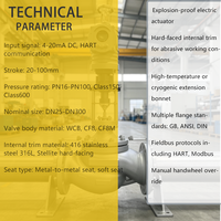 Katup Kontrol Pengatur Langkah Linier Elektrik Cerdas Bahan Stainless Steel PN16-PN100 untuk Kontrol Proses Cairan Kimia Uap