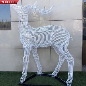 חיצוני גן קישוט רשת נירוסטה צבי חוט פיסול - Product Image 5