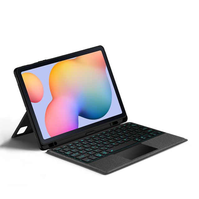 Factory Wholesale Smart PU Leather Cover BT Wireless Keyboard Case for Samsung Galaxy Tab S6 Lite 10.4" SM-P610/P615