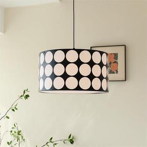 French Retro Minimalist Style Chandelier Black Walnut Polka Dot Design Vintage Lighting Fixture for <b>Dining</b> Room Pendant <b>Lights</b> - Product Image 1