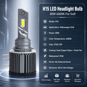 Phare LED H15 70W 6000K, feux <span class=keywords><strong>de</strong></span> jour, faisceau longue portée pour Golf 7 MK7 MK7.5, Canbus sans avertissement, design <span class=keywords><strong>mini</strong></span> 1:1 XVIEW - Product Image 6