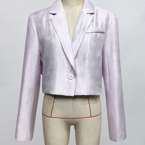 Chaqueta Blazer de Punto para Mujer, Personalizada al por Mayor, OEM ODM, de Alta Calidad, Antiarrugas, Color Sólido, con Cuello Chal, a la Moda - Product Image 3