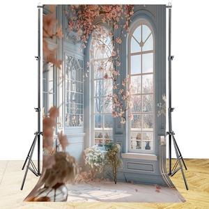 Lujosa Villa Iluminación <span class=keywords><strong>Ventanas</strong></span> Hogar Atmósfera Fotografía Fondo Tela - Product Image 1