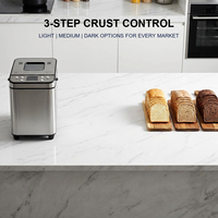 Mesin Pembuat Roti Elektrik SOHEF Layar Sentuh Pintar 700W Pemanas Ganda 25 Menu Bahan Stainless Steel 3 Ukuran Roti 1-3lb Rumah Tangga
