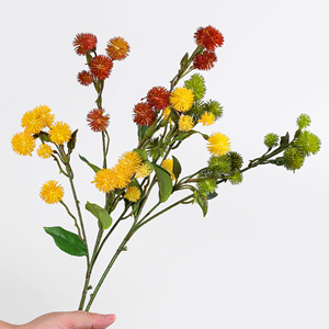 Rama de Cardo con Espinas y Frutos, Hojas de Tacto Real, <span class=keywords><strong>Flor</strong></span> Artificial para Decoración de Hogar y Arreglos Florales de Boda - Product Image 2