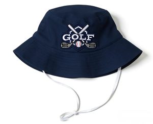 มีหลายสีให้เลือก หมวกบักเก็ตปักโลโก้ GOLF หมวกกันแดดผ้าฝ้ายแบบพับได้สำหรับทุกเพศ หมวกตกปลาสำหรับกอล์ฟกลางแจ้ง ขายส่ง - Product Image 2