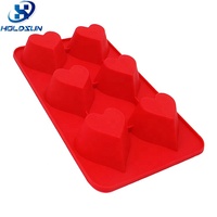 Moule en silicone en forme de cœur de Noël à 6 cavités, résistant à la chaleur, de qualité alimentaire, pour chocolat, gelée, pudding, gâteau, pour la pâtisserie à domicile