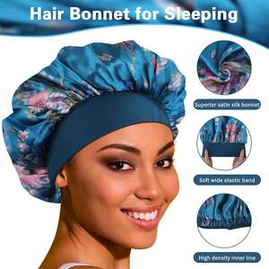 Gorro de satén Roybens para mujer, talla grande, con banda elástica para cabello rizado y trenzas, gorro para dormir, uso doméstico - Product Image 6