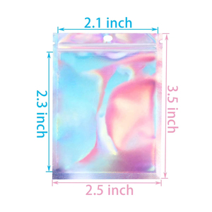 Bolsas de Mylar Personalizadas con Cierre Hermético, Holográficas, de Aluminio, Color Arcoíris, a Prueba de Olores - Product Image 2