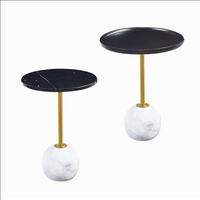 Table d'appoint en acier inoxydable doré avec base en marbre artificiel, table basse d'angle moderne pour salon, vente en gros d'usine