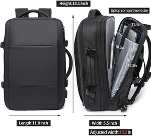 ÉCHANTILLON GRATUIT Sac à dos de voyage tendance approuvé pour les vols, sac à main pour ordinateur portable avec fermeture éclair, résistant à l'eau et durable - Product Image 5