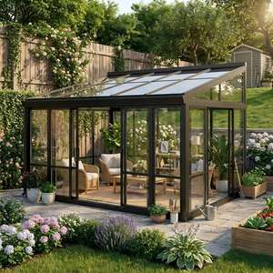 Estructura de Solárium de Aluminio Personalizada, Opcional con Forma de Domo Circular o Techo a Dos Aguas Estándar, con Vidrio de Baja Emisividad - Product Image 3