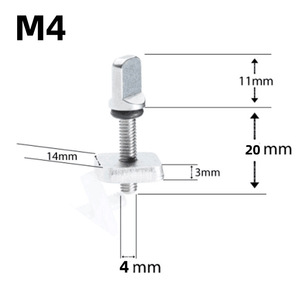 Tornillo para aleta de tabla de surf UPSURF M4 14x20mm con anillo de goma y atornillado manual - Product Image 1