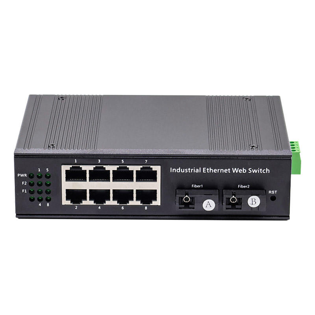 Web Management Industrial Switch OEM ATD-IDS2F8G-WEB 8 Port Gigabit 1000Mbps RJ45 POE Optional Din-rail 2 Fiber SC CCTV Use