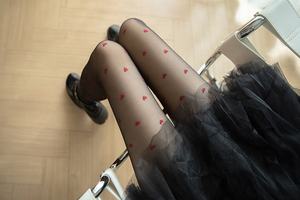 Collants sexy en soie jacquard rouge à <span class=keywords><strong>petit</strong></span> cœur pour filles, vente chaude pour la Saint-Valentin, collants sexy amincissants pour femmes - Product Image 6