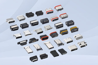 Connecteur HDMI plaqué or horizontal à 90 degrés pour carte mère, prise femelle 19 broches à quatre pieds, double rangée de broches, L=11,3 mm