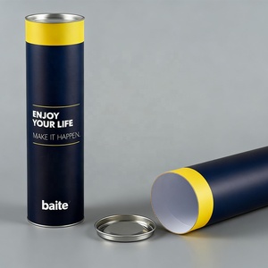 Tubo de envío de cartón personalizado, cartel de correo, ropa interior, camisetas, cilindro de tela, embalaje, caja redonda, tubo de papel de escritura, <span class=keywords><strong>tapa</strong></span> de Metal - Product Image 5